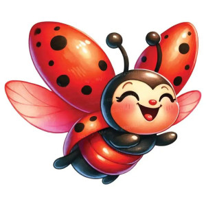 'Joyful Heart' Cute Ladybug Sticker | Unique Vinyl Decal