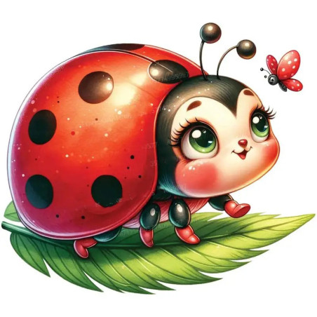 Cute Ladybug 'Sweet Leaf' Sticker | Nature & Poetry Decor Gift
