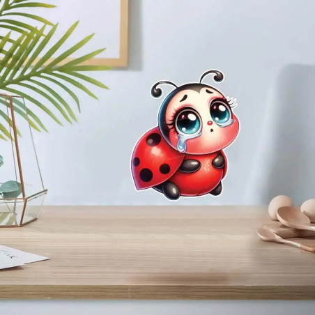 'Dewdrop Tear' Cute Ladybug Sticker | Emotional & Unique Gift