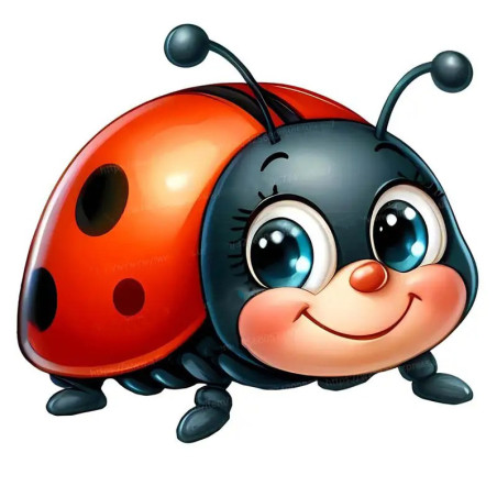 Cute 'Enchanted Smile' Ladybug Sticker | Unique Gift Idea