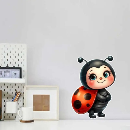 'Little Happiness' Cute Ladybug Sticker – Simple & Sweet Decor