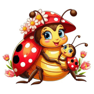 Cute Tender Mom Ladybug Sticker | Nursery Wall Decal Gift