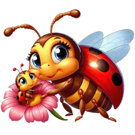 Floral Sweetness Ladybug Sticker - Cute Nursery Wall Decor