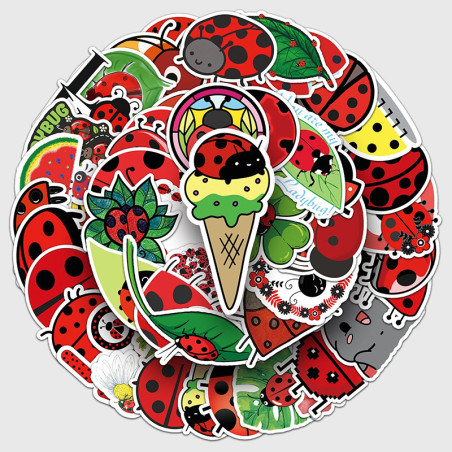 50 Cute Fairy Ladybug Stickers – Waterproof & Unique Gift