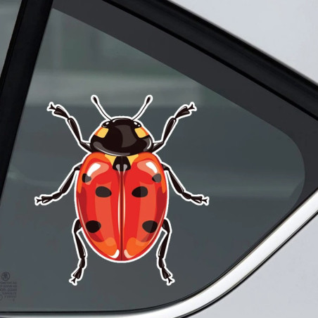 Cute Vintage Ladybug Sticker | Durable PVC Decal for Laptops
