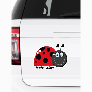 Cute Laughing Ladybug Vinyl Sticker | Funny & Durable Decal