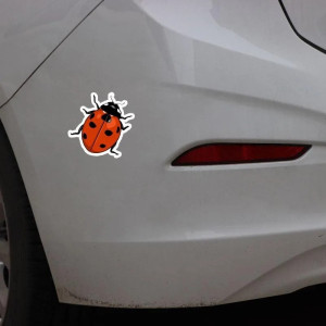 Cute Lucky Ladybug Decal | Waterproof Vinyl Sticker for Laptops