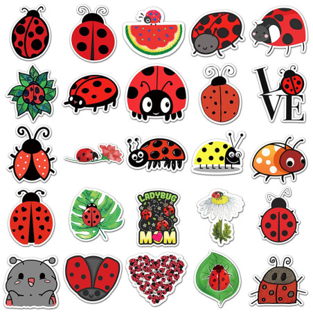 Cute Enchanted Ladybug Stickers | 10 or 50 Pcs Unique Pack