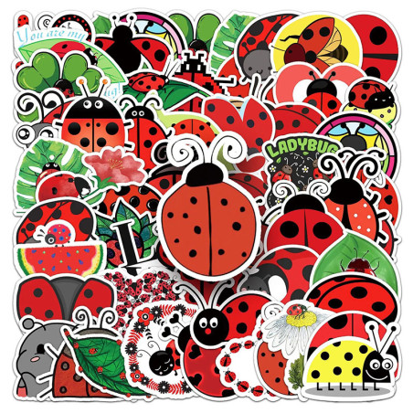 Cute Enchanted Ladybug Stickers | 10 or 50 Pcs Unique Pack