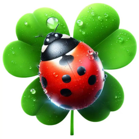 Lucky Clover & Ladybug Sticker – Cute, Durable & Waterproof