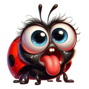 Funny Ladybug Sticking Tongue Out Sticker - Cute & Unique Decal