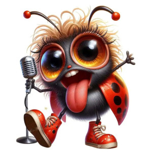 Funny Rockstar Ladybug Sticker – Cute Rock & Roll Decal Gift
