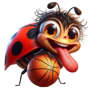 Funny Basketball Ladybug Sticker – Cute Sporty Decal Gift