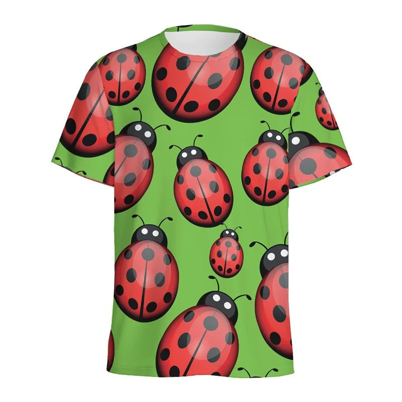Cute Ladybug T-Shirt "Spring Garden" | Unique Nature Gift