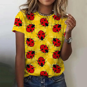 Cute Ladybug T-Shirt for Women | 'Spring Yellow' Graphic Tee