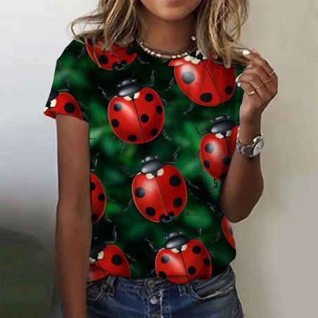 Cute Ladybug T-Shirt for Women | Morning Dew Graphic Tee