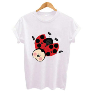 Cute Ladybug T-Shirt for Women | 100% Cotton Kawaii Tee