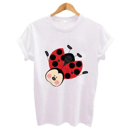 Cute Ladybug T-Shirt for Women | 100% Cotton Kawaii Tee
