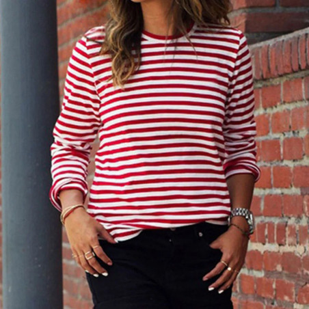 Cute Ladybug Nautical Stripe T-Shirt for Women | 1001bees