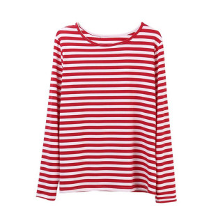 Cute Ladybug Nautical Stripe T-Shirt for Women | 1001bees