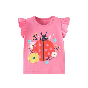 Cute Ladybug T-Shirt for Girls | Enchanted Garden | 100% Cotton
