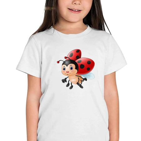 Cute Ladybug T-Shirt for Girls | 100% Cotton Kids Tee
