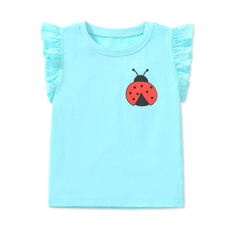 Cute Ladybug T-Shirt for Girls | Aqua Breeze | 100% Cotton
