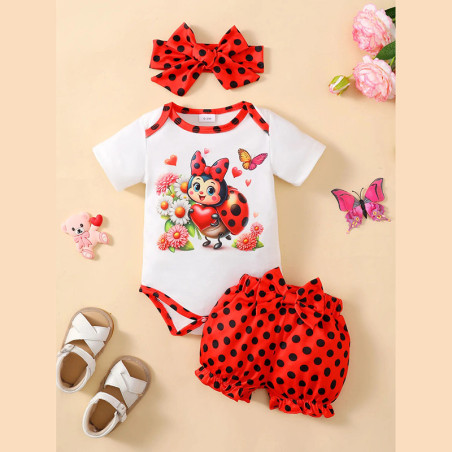 Cute Ladybug Baby Romper | 2-Piece Outfit with Headband
