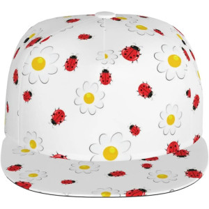 Cute Ladybug & Daisy Cap | Spring Floral Hat for Women