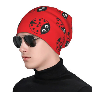 Cute Smiling Ladybug Beanie | Warm & Funny Winter Hat Gift