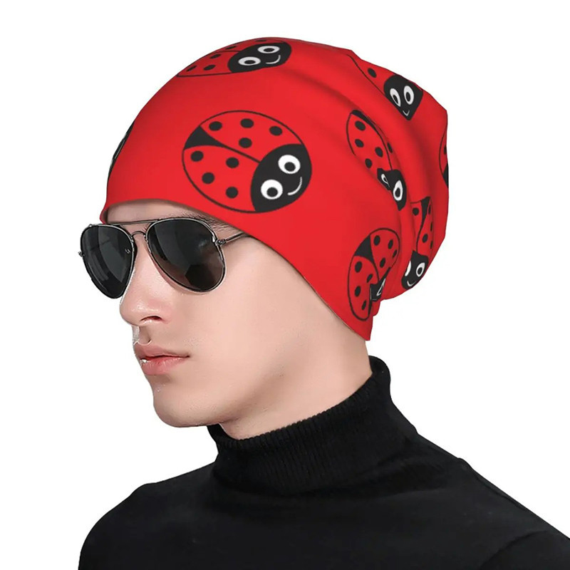 Cute Smiling Ladybug Beanie | Warm & Funny Winter Hat Gift