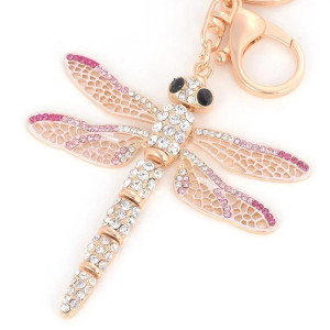 Crystal Dragonfly Keychain - Elegant & Sparkling Summer Dew