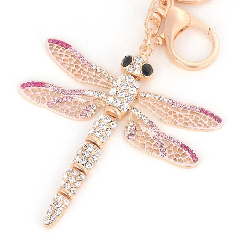 Crystal Dragonfly Keychain - Elegant & Sparkling Summer Dew