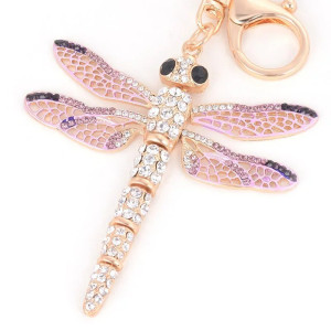 Crystal Dragonfly Keychain - Elegant & Sparkling Summer Dew