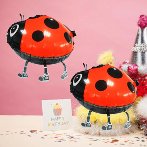 Cute Walking Ladybug Balloons (Set of 2) | Party Decor Gift