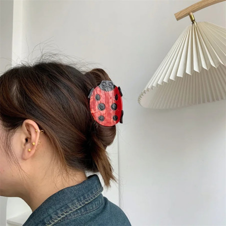 Large Ladybug Hair Claw Clip | Cute Acetate Hair Accessory