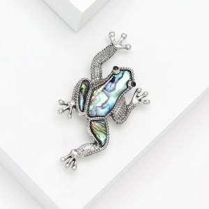 Abalone Shell Frog Brooch | Elegant & Symbolic Nature Jewelry