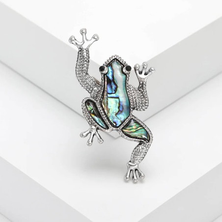Abalone Shell Frog Brooch | Elegant & Symbolic Nature Jewelry