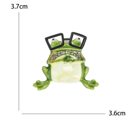 Cute Nerdy Frog Brooch | Funny Enamel Pin Gift for Women