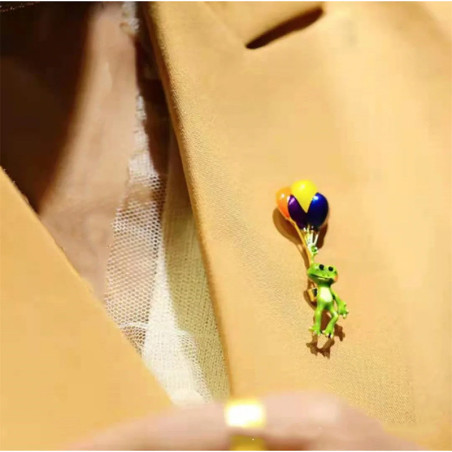 Cute Frog Balloon Pin | Unique Whimsical Jewelry Gift