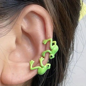 Cute Emerald Frog Earrings | Unique Animal Jewelry Gift