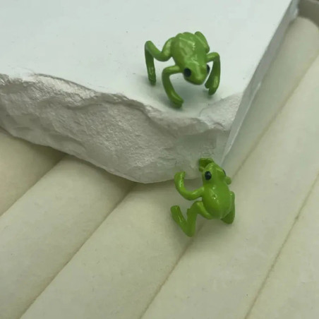 Cute Emerald Frog Earrings | Unique Animal Jewelry Gift