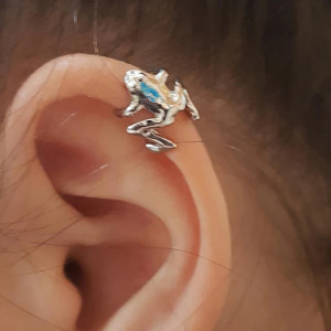 Silver Frog Ear Cuff Earrings | Cute Nature Jewelry Gift