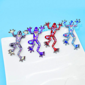 Aquatic Reflections' Frog Brooch Pin