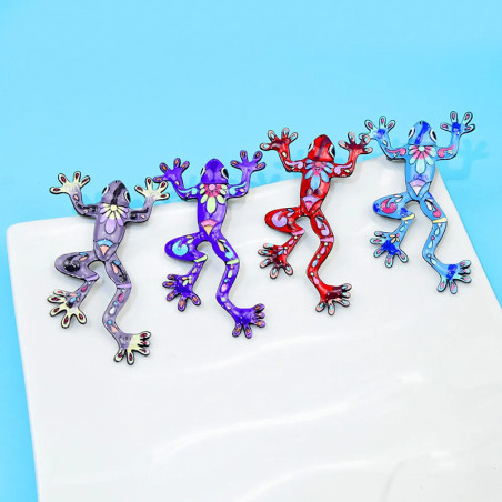 Aquatic Reflections' Frog Brooch Pin