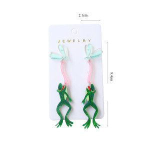 Cute Leaping Frog Dangle Earrings | Unique Acrylic Jewelry Gift
