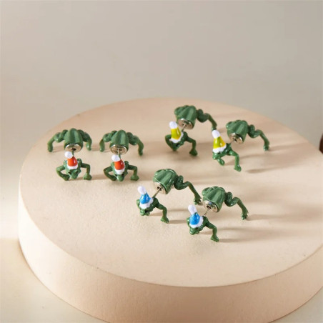 Whimsical Frog Dangle Earrings