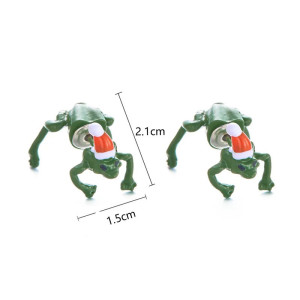 Dimensions of Whimsical Frog Dangle Earrings with Red Hat