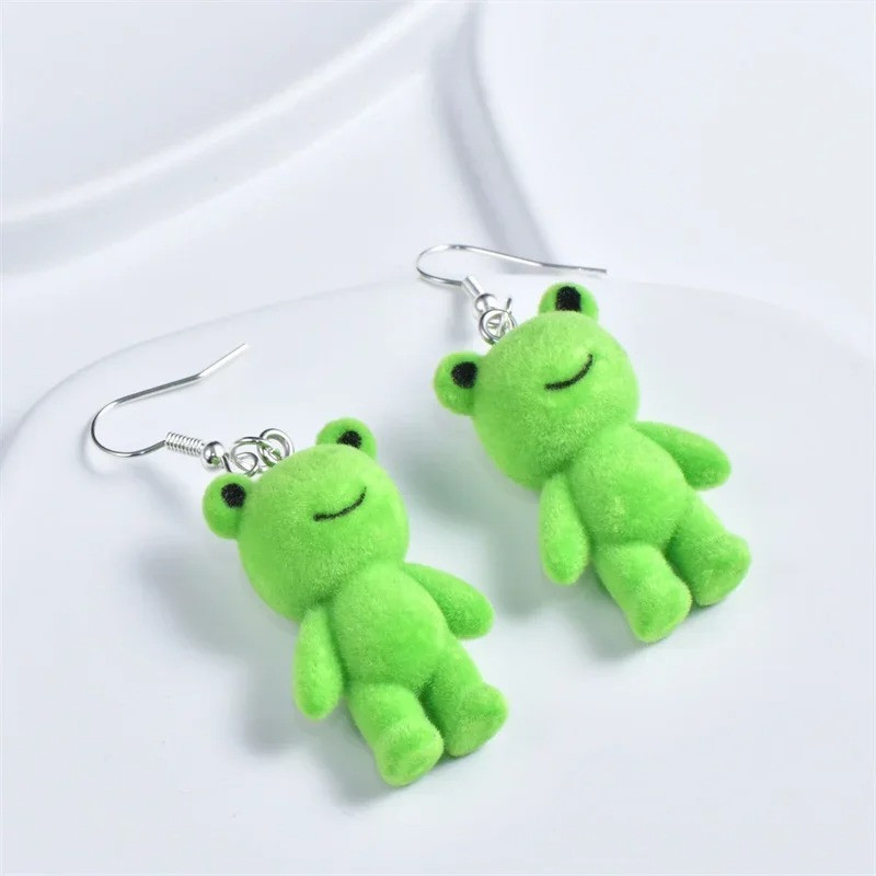 Cute Fuzzy Frog Earrings