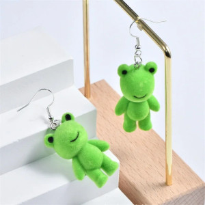 Cute Fuzzy Frog Earrings - Unique & Funny Jewelry Gift